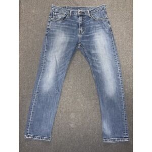 Levi's 502 Jeans Men's 32 Blue Distressed 5 Pocket Denim Actual Inseam 29.75"